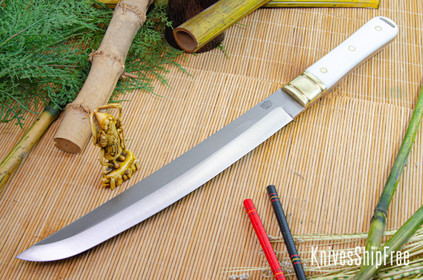 Bark River Knives: Tengu - CPM 3V - White Linen Micarta
