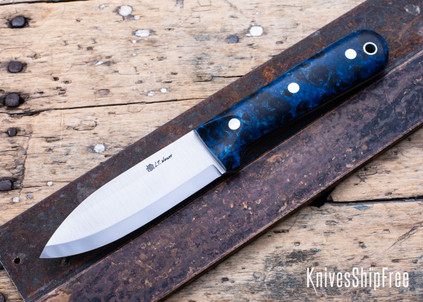 L.T. Wright Knives: Genesis - Home Brew Fathom Deep - Black Liners - Scandi Grind - A2 Steel - Polished