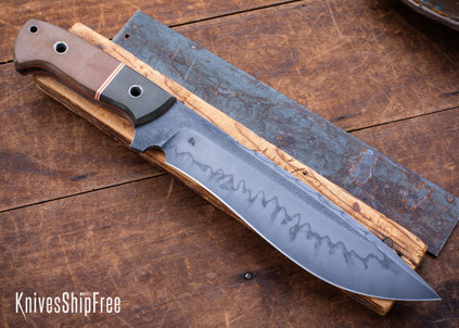 Bradshaw Blades: Gladius 1-Off - Natural / Green Canvas Micarta - 1095 Carbon Steel - BB22DL001