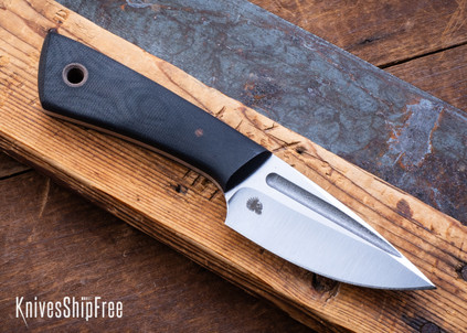 Bradshaw Blades: Biddie XL - Double Black Linen Micarta - Natural Canvas Hardware - D2 Tool Steel - BB22DL002