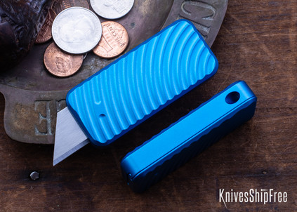Rivery MFG: Zero - Manual OTF Utility Knife - Original Pattern - CadLab Blue Aluminum