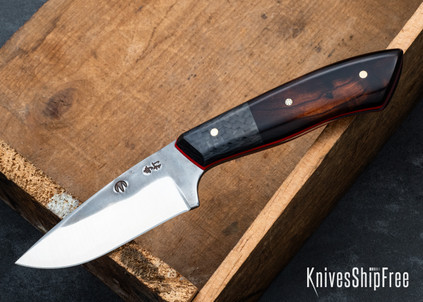 Muteki: 3.4" Kajiki - Carbon Fiber & Arizona Desert Ironwood - Cherry G10 Liners - Hitachi White #1 Steel - #6514