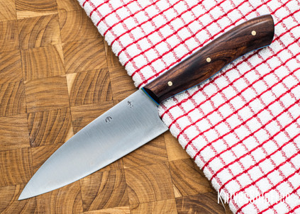Muteki: 5" Petty - Ironwood - Blue & Green G10 Liners - Hitachi White #1 Steel - #6137