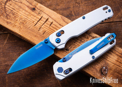 Kershaw Knives: Bel Air Cryopick - Duralock - KVT Bearings - Raw Aluminum - CPM-MagnaCut - Blue Blade - 6105RAWBLU