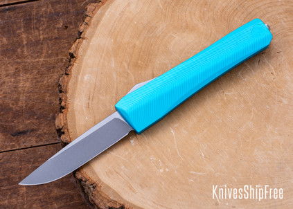Core Edge USA: 0331 Pulsar OTF - Pacific Blue Anodized Aluminum - MagnaCut - Blasted Single Edge