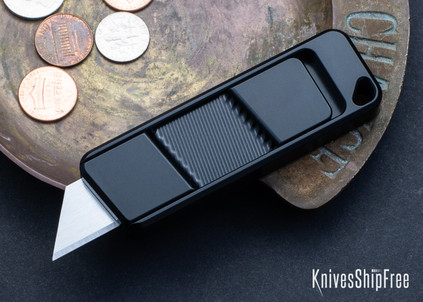 Rivery MFG: Zero-G - Manual OTF Utility Knife - Smooth Operator Pattern - Black Aluminum