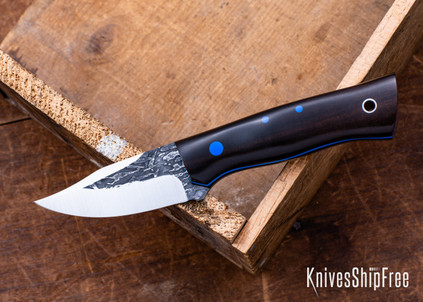 Darlington Edgecraft - Scylla - Crosscut Espresso Paper Micarta - Blue G10 & Black Micarta Liners - Blue G10 Pins - A2 Tool Steel