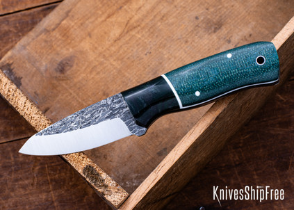 Darlington Edgecraft - Cowboy - Juniper Green Jute Micarta - Green Galaxy Resin Bolster - White G10 & Black Micarta Liners - White G10 & Black Micarta Pins - A2 Tool Steel