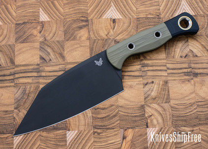 Benchmade Knives: 4010BK-01 Station Knife - OD Green/Black G-10 - CPM-154 
