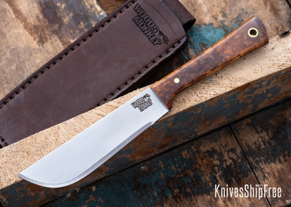 L.T. Wright Knives: Woods Monkey Widdle Chete - Brown Dyed Bone - AEB-L