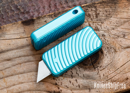 Rivery MFG: Zero - Manual OTF Utility Knife - Original Pattern - CadLab Turquoise Aluminum