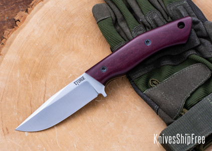 7Forge Knives: Renegade - Redstone Richlite - Black Canvas Liners - Gulso Bolts - 52100