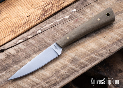 Battle Horse Knives: Birch River - O1 Tool Steel - Flat Grind - Green Micarta