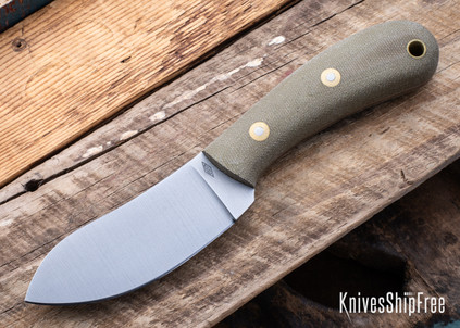 Battle Horse Knives: Camp MUK - O1 Tool Steel - Flat Grind - Green Micarta