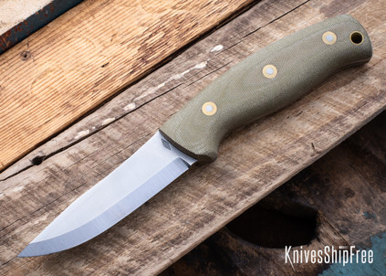 Battle Horse Knives: Featherstick - O1 Tool Steel - Scandi Grind - Green Micarta