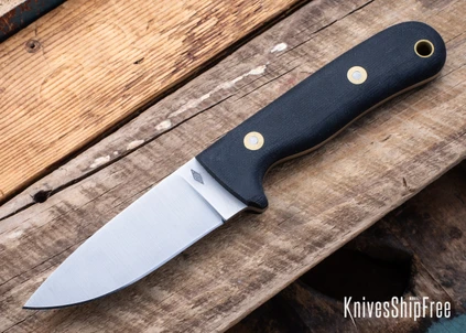 Battle Horse Knives: Pitbull SL - O1 Tool Steel - Flat Grind - Black Micarta