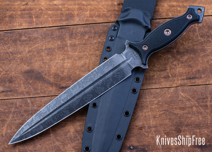 RMJ Tactical: Nightshade - CPM-3V Dagger - Black G-10 - Acid Etched