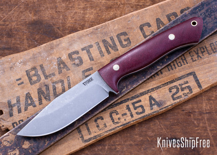 7Forge Knives: Rogue - Maroon Chevron G-Carta - White Liners - Mocaic Pins - MagnaCut