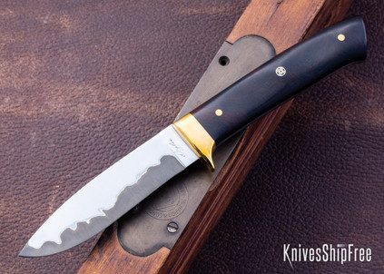 Muteki: 3.6" Signature Loveless Drop Point - Ironwood - Black G-10 Liners - Hitachi White #1 Steel - #6532