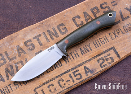 7Forge Knives: Arctic EDC - Green Linen Micarta - Natural Canvas Liners - Natural Canvas Pins - AEB-L