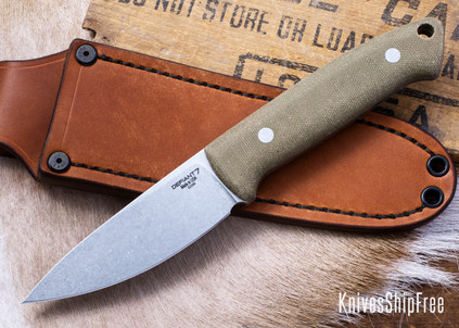 Defiant 7: Ankar - Green Canvas Micarta - 52100 Tool Steel - Stonewashed