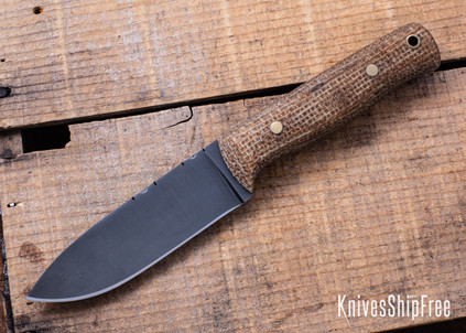 Riner Customs - Cane Creek - Rough Deer Burlap Micarta - Brass Pins - File Work