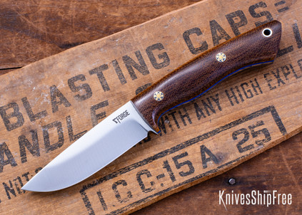 7Forge Knives:  Messanger - Vintage Crosscut Canvas - Blue G10 Liners - Mosaic Pins - 52100