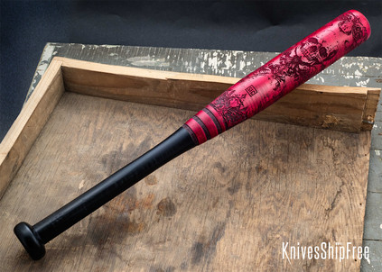 RMJ Tactical: 24" Maple Bat - Scrollwork - Dark Red & Black
