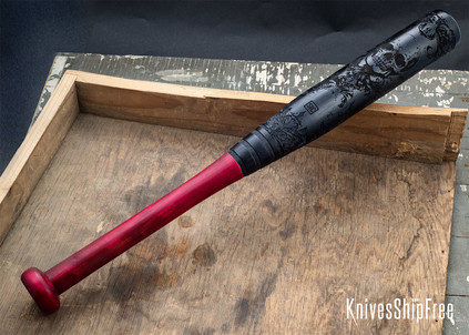 RMJ Tactical: 24" Maple Bat - Scrollwork - Black & Dark Red