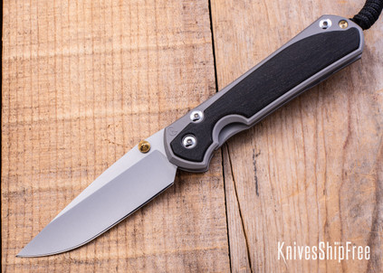 Chris Reeve Knives: Large Sebenza 31 - Glass Blasted Titanium - Bog Oak Inlay - CPM-MagnaCut - Drop Point - CR09IL004