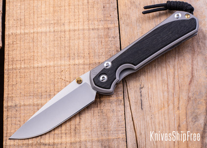 Chris Reeve Knives: Large Sebenza 31 - Glass Blasted Titanium - Bog Oak Inlay - CPM-MagnaCut - Drop Point - CR09IL005