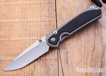 Chris Reeve Knives: Large Sebenza 31 - Glass Blasted Titanium - Bog Oak Inlay - CPM-MagnaCut - Drop Point - CR09IL010