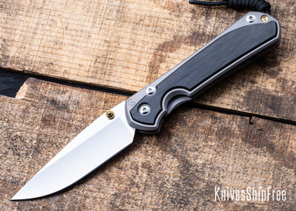 Chris Reeve Knives: Large Sebenza 31 - Glass Blasted Titanium - Bog Oak Inlay - CPM-MagnaCut - Drop Point - CR09IL037
