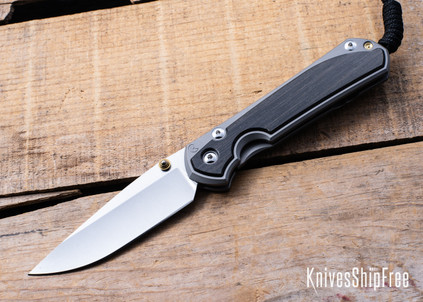 Chris Reeve Knives: Large Sebenza 31 - Glass Blasted Titanium - Bog Oak Inlay - CPM-MagnaCut - Drop Point - CR09IL046