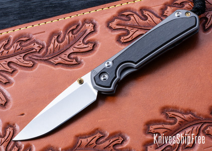 Chris Reeve Knives: Small Sebenza 31 - Glass Blasted Titanium - Bog Oak Inlay - CPM-MagnaCut - Drop Point - CR08JL013