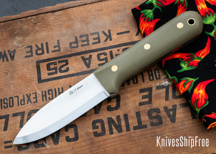 L.T. Wright Knives: Genesis - OD Green G10 - Scandi Grind - A2 Steel - Matte