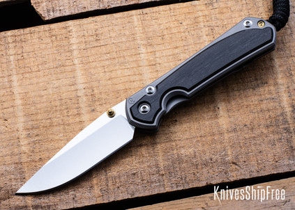 Chris Reeve Knives: Small Sebenza 31 - Glass Blasted Titanium - Bog Oak Inlay - CPM-MagnaCut - Drop Point - CR08JL025