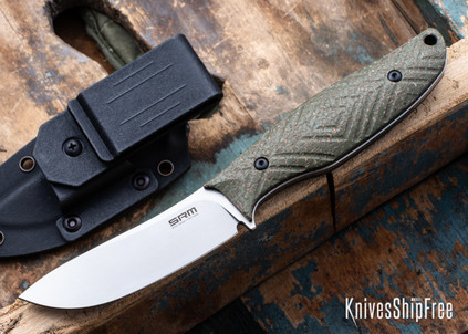SRM Knives: 605T-MP Fossa - Green Micarta - Bead Blasted 14C28N