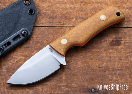 Battle Horse Knives: Jutland - O1 Tool Steel - Saber Grind - Natural Micarta - Orange Liners - Kydex Sheath