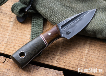Bradshaw Blades: Biddie - Green/Natural Canvas Micarta - 1095 Carbon Steel