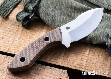 Bradshaw Blades: Bullnose Skinner - Natural Canvas Micarta - 154CM