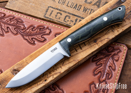 7Forge Knives: Artemis Bushcrafter - Turtle Shell G-10 - Black Liners - 52100