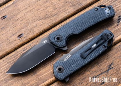 Zero Tolerance Knives: 0316 Flipper - Liner Lock - Black Canvas Micarta - CPM Cru-Wear - Black PVD