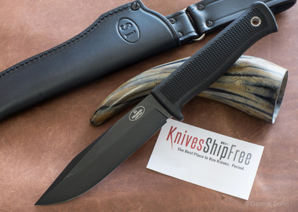 Fallkniven: S1 Forest Knife - Laminated VG10 Steel - Black Blade - Leather Sheath