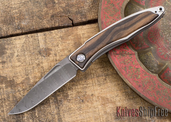 Chris Reeve Knives: Mnandi - Macassar Ebony - Ladder Damascus - 031522