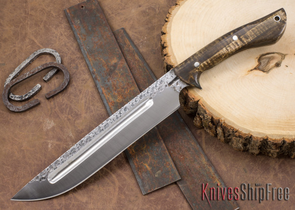 Lon Humphrey Knives: Reaver - Dark Curly Maple #19