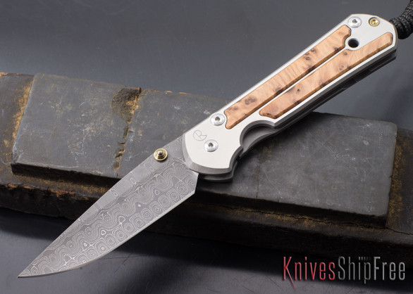 Chris Reeve Knives: Large Sebenza 21 - Thuya Burl - Raindrop Damascus - 041210