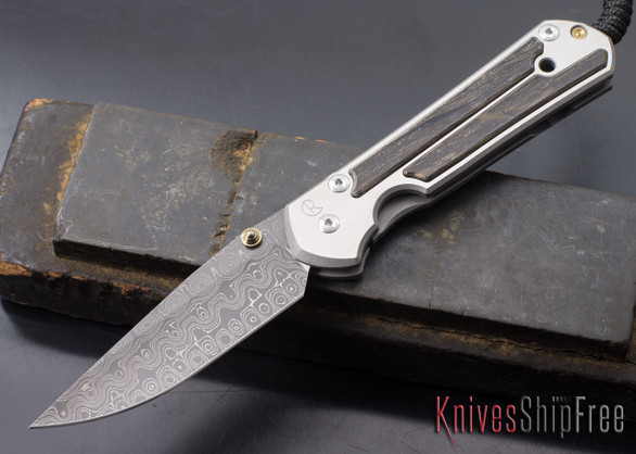 Chris Reeve Knives: Large Sebenza 21 - Bog Oak - Raindrop Damascus - 041224