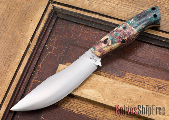 Cross Knives: U.P. Skinner Knife - Stabilized Dyed Maple - Black Liners - Black Pins