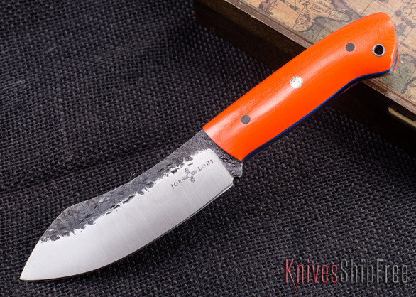 Joe Loui Knives: Nessmuk - Blaze Orange G-10 - Blue Liners